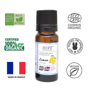 100% Organic Lemon Essential Oil, Pure, 10mL