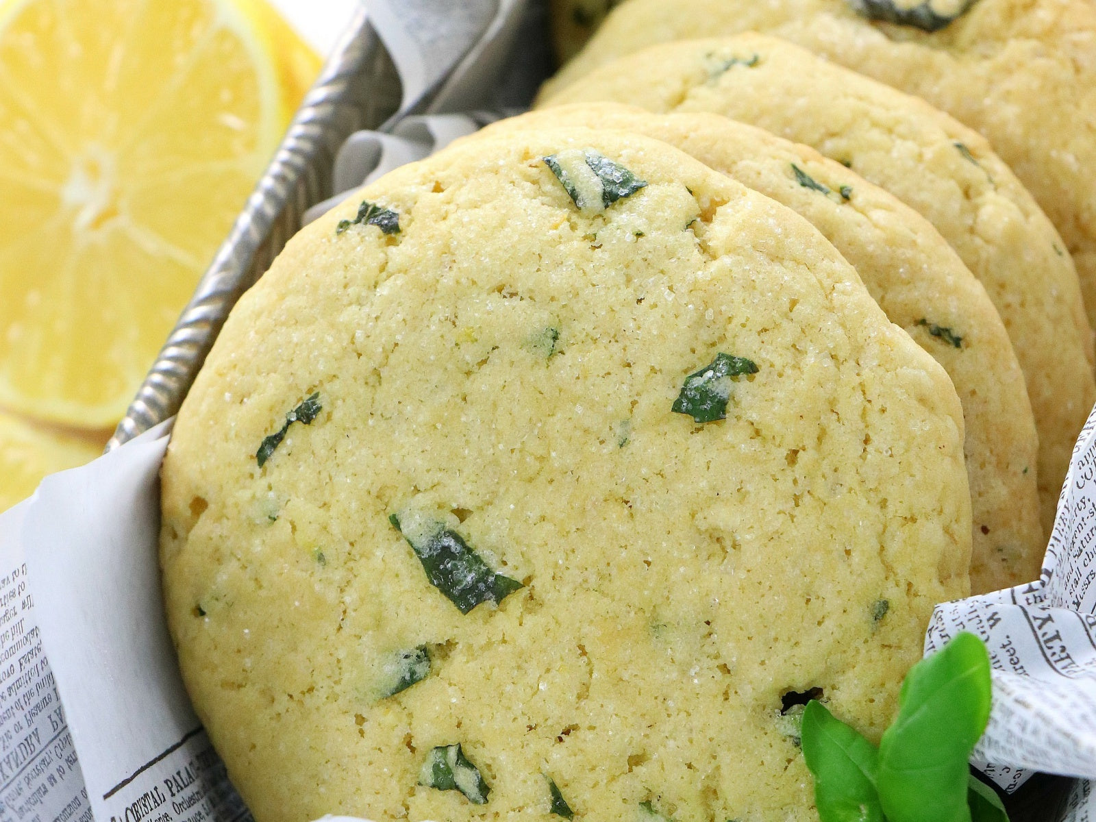 Lemon Basil Sugar Cookies [Vegan]
