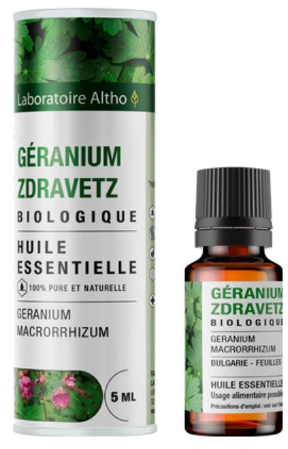 100% Organic ZDRAVETZ Geranium (Geranium Macrorrhizum) Essential Oil, 5ml