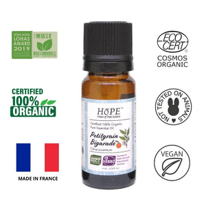 100% Organic Petitgrain Essential Oil, Pure, 10mL